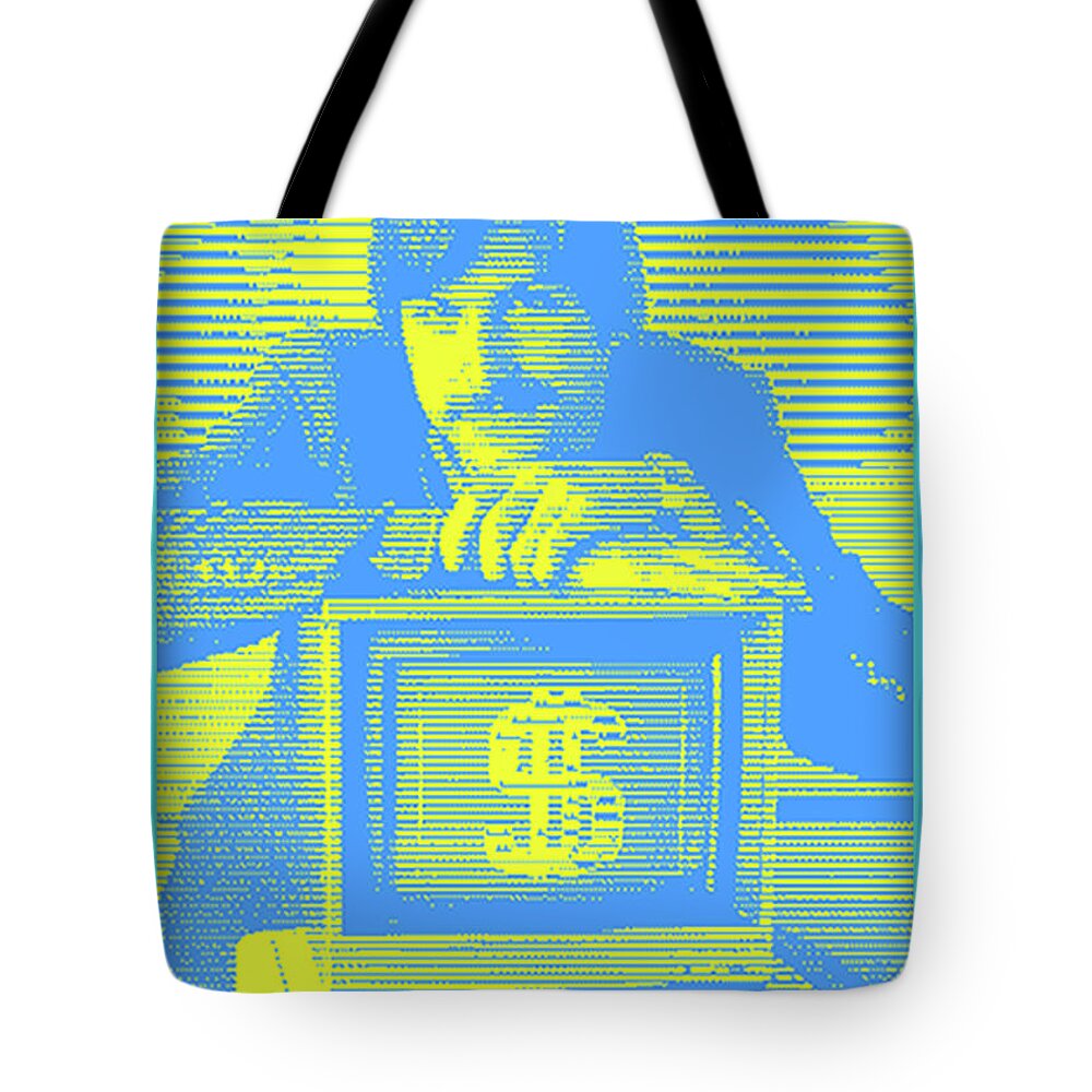 Wunderle Tote Bag featuring the digital art Steve Jobs V1C by Wunderle