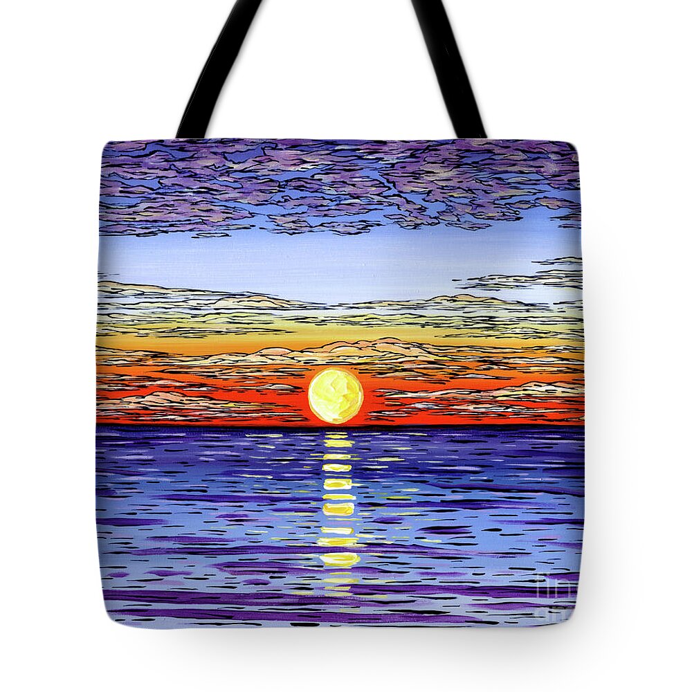 Ocean Tote Bag featuring the painting Stllness of the Sea by Tracy Levesque