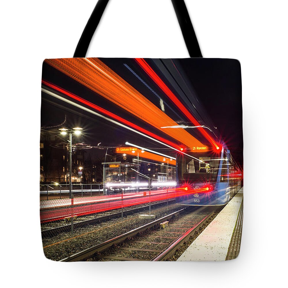 Brevik Tote Bag featuring the photograph Stockholm tram by Alexander Farnsworth