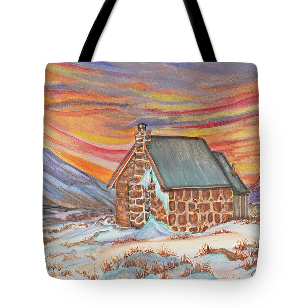 Art Tote Bag featuring the painting Stone Refuge by The GYPSY and Mad Hatter