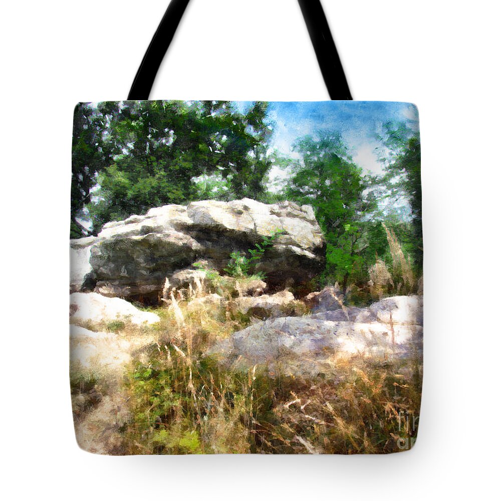 Stone Tote Bag featuring the painting Stone Sea no.1 by Alexa Szlavics