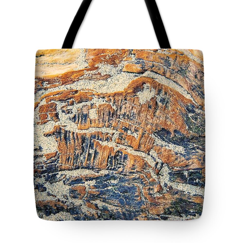 Abstracts Tote Bag featuring the photograph Stone to Sand by Marilyn Cornwell