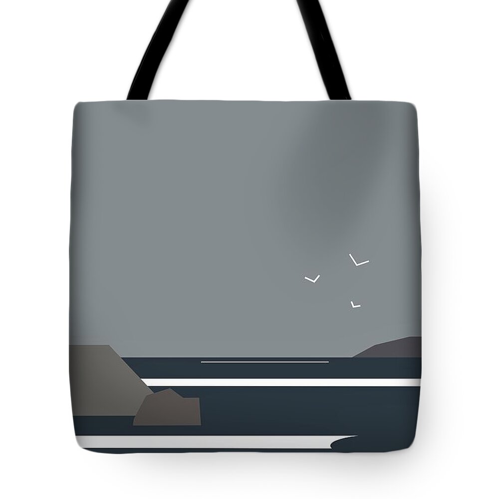 Sea Tote Bag featuring the digital art Storm brewing? by Fatline Graphic Art