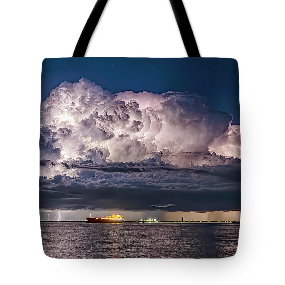 Lightning Tote Bag featuring the photograph Storm Clouds by Jerry Connally