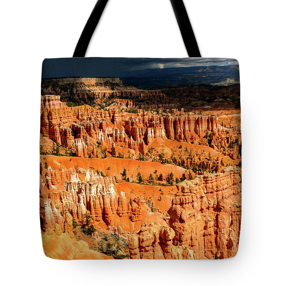 Bryce Tote Bag featuring the photograph Distant Thunder - Bryce Canyon National Park. Utah by Earth And Spirit
