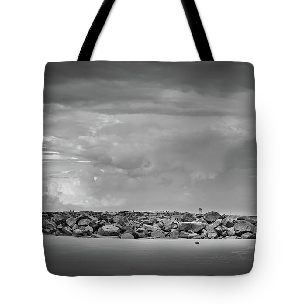 Beach Tote Bag featuring the photograph Storm Clouds - Sullivan's Island Beach by Dale Powell