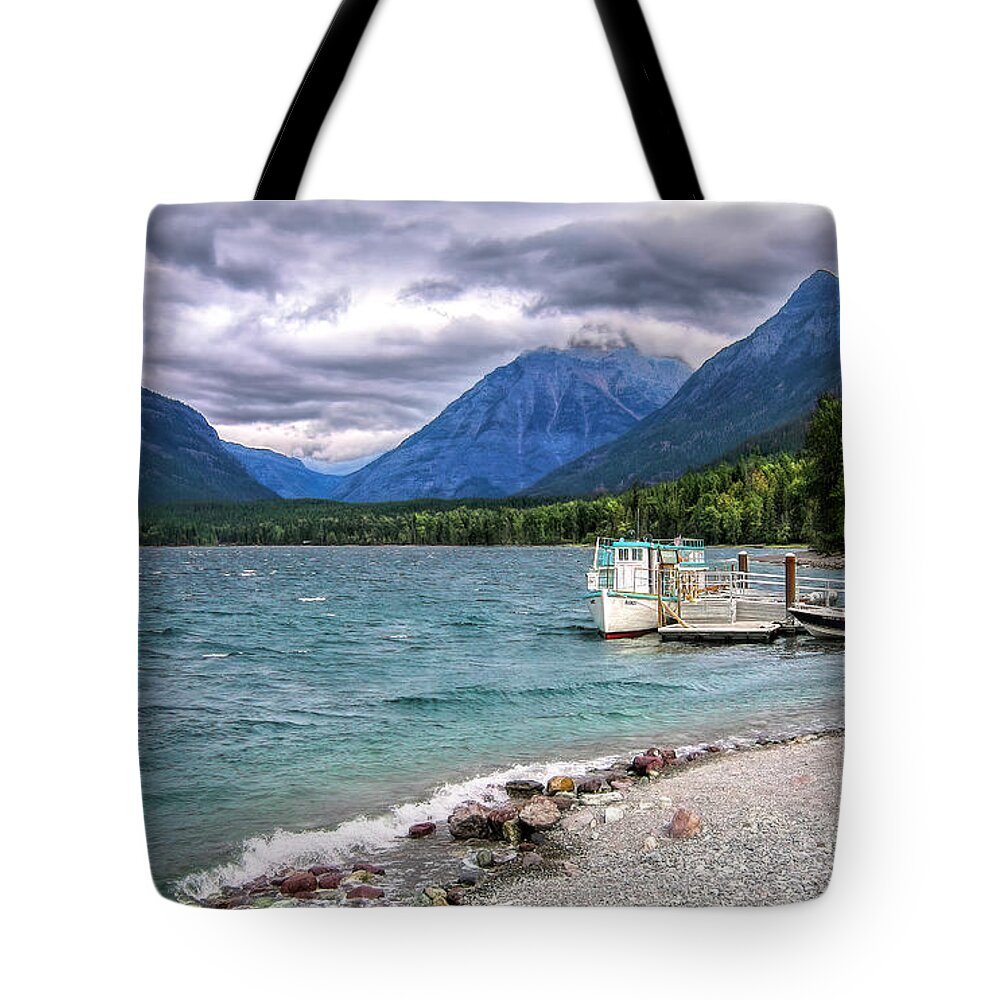 Lake Mcdonald Tote Bag featuring the photograph Storm on Lake McDonald by Ginger Stein