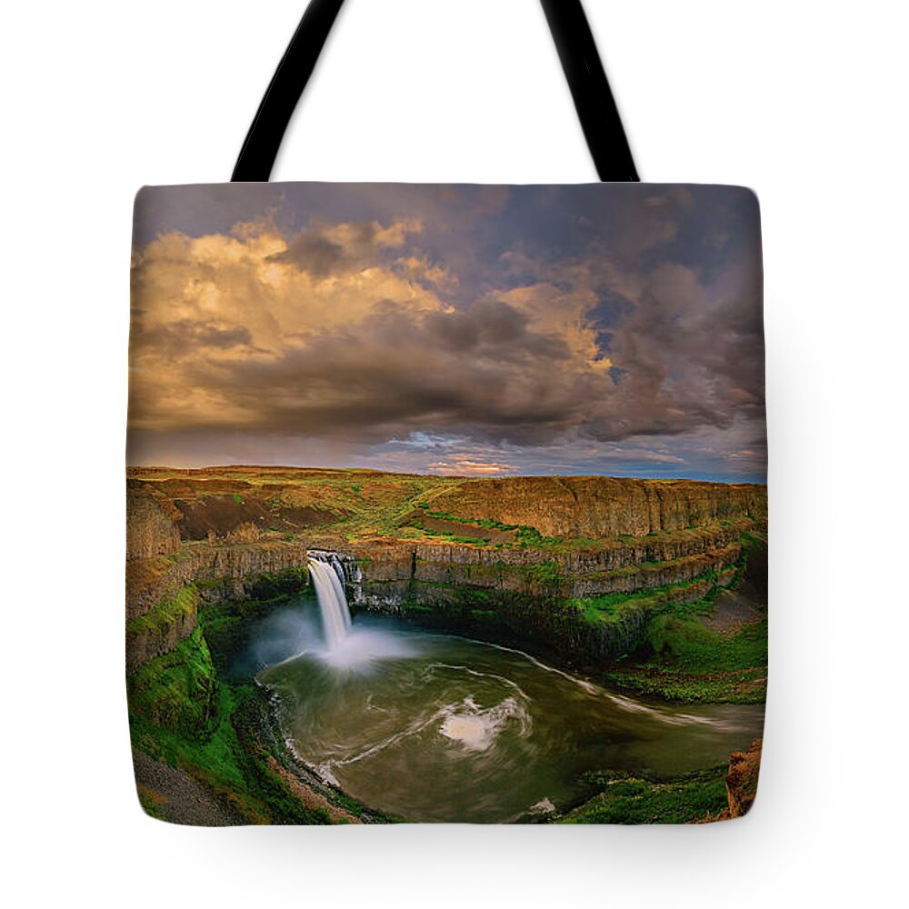 Palouse Falls Tote Bag featuring the photograph Stormy Palouse Falls by Dan Mihai