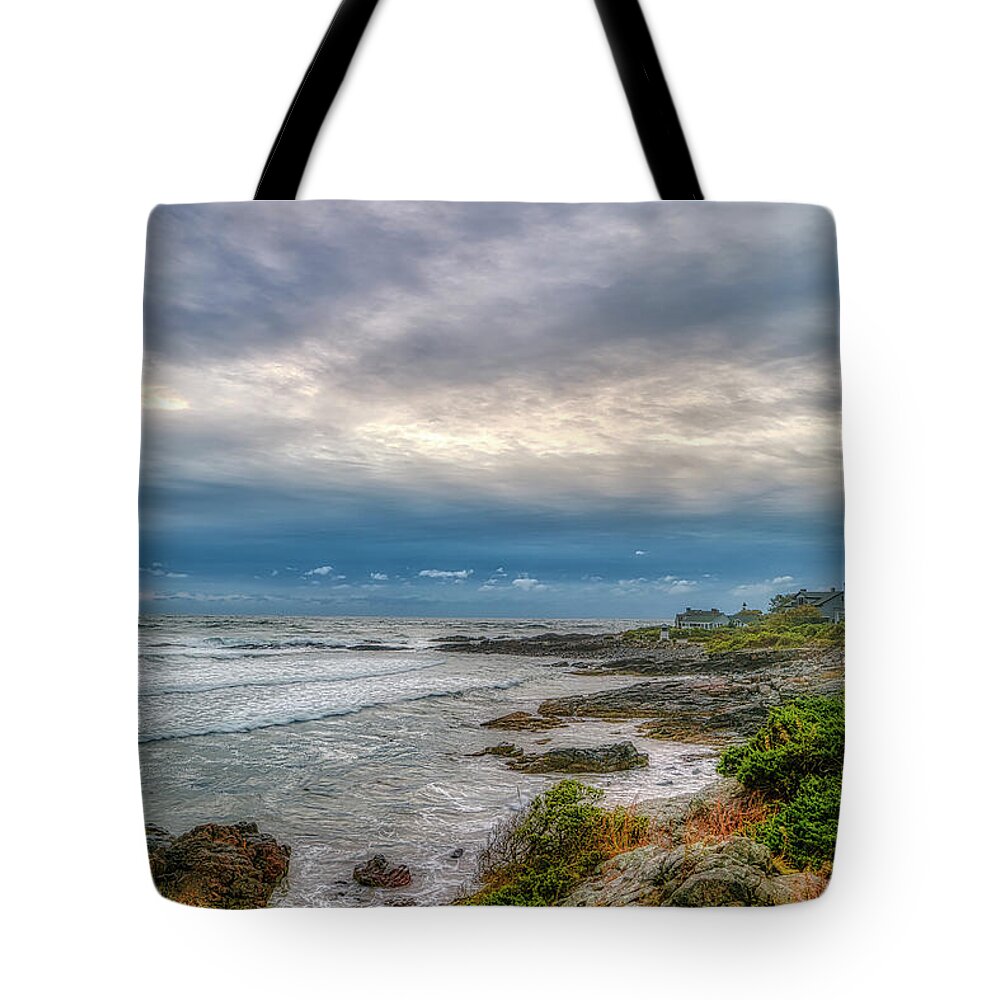 Marginal Way Tote Bag featuring the photograph Stormy Skies by Penny Polakoff