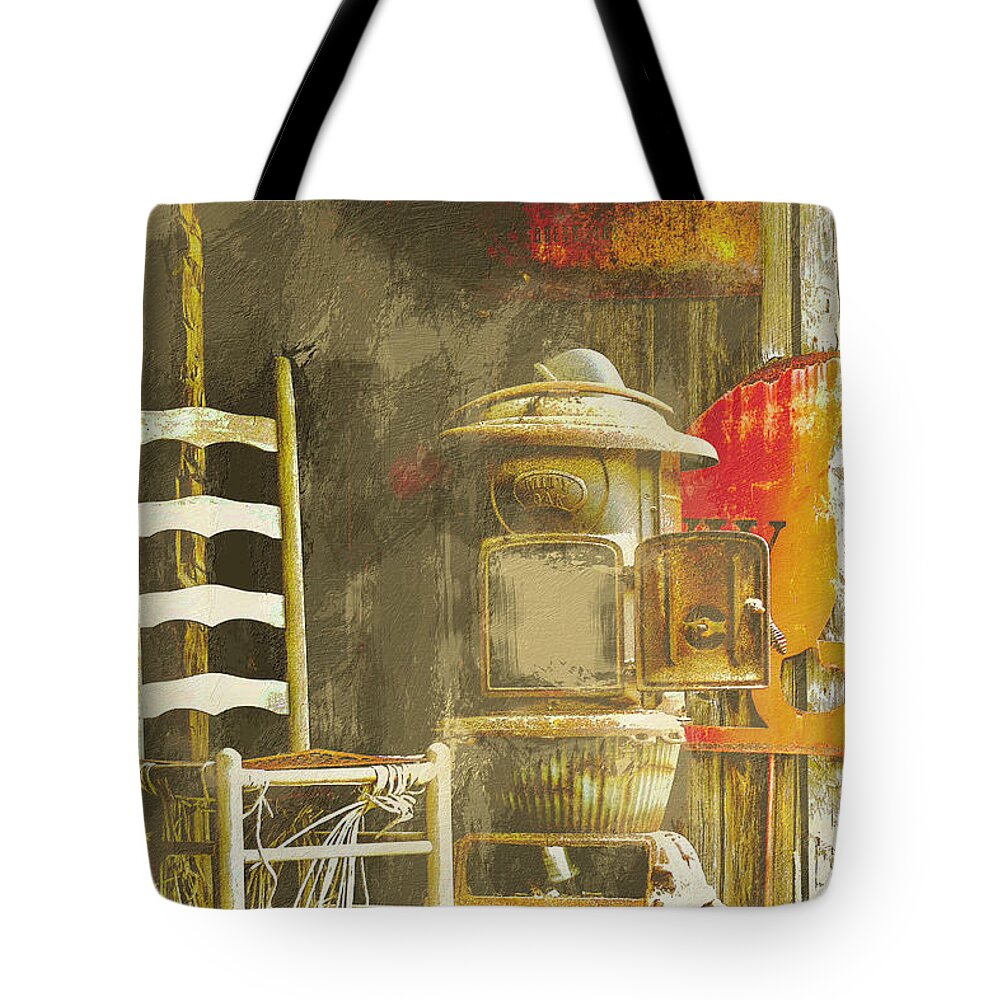 Rabbit Hash Tote Bag featuring the photograph Stove on the Porch by Bentley Davis