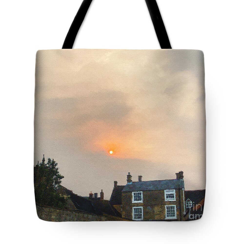 Stow-in-the-wold Tote Bag featuring the photograph Stow Gables Turner Sky by Brian Watt