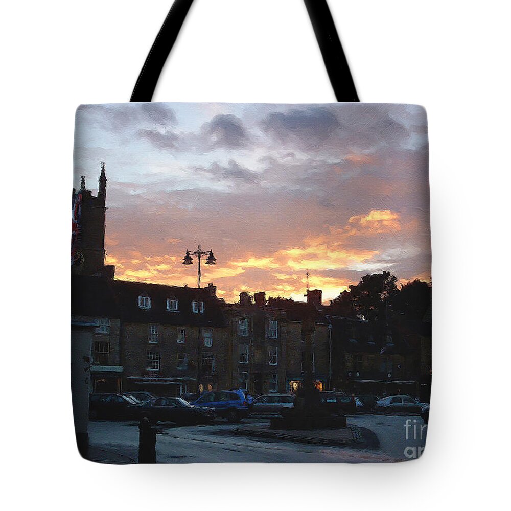 Stow-in-the-wold Tote Bag featuring the photograph Stow-in-the-Wold After A Summer Rain by Brian Watt