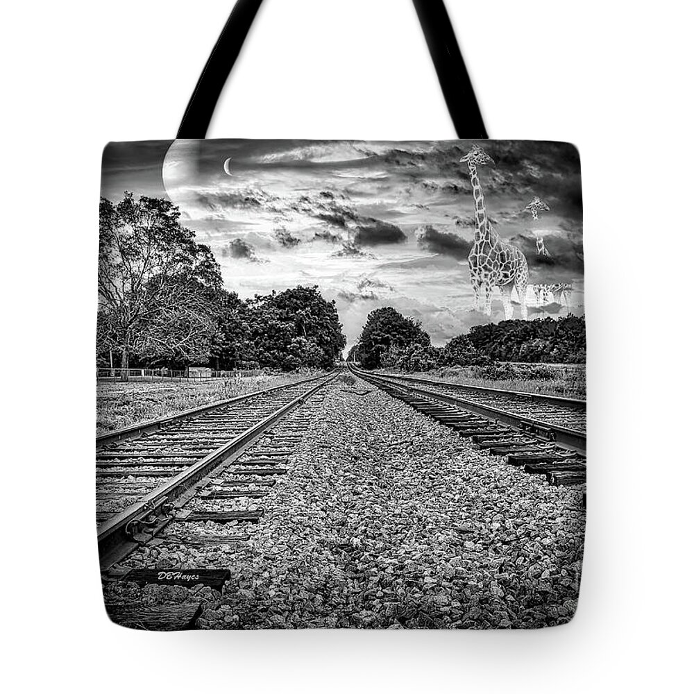 Black & Whites Tote Bag featuring the photograph Strange World In Black And White by DB Hayes