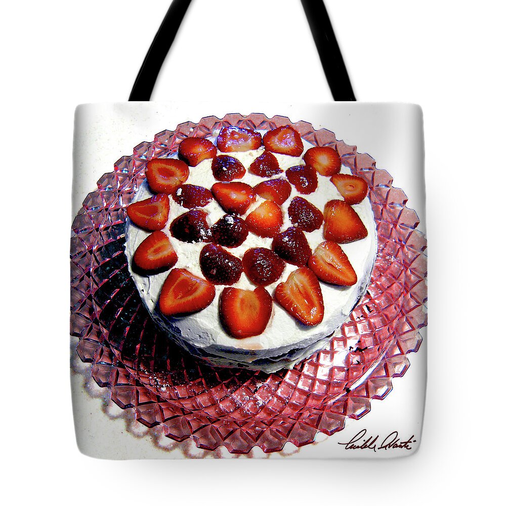 Strawberry Tote Bag featuring the photograph Strawberry Shortcake Party by Michele Avanti