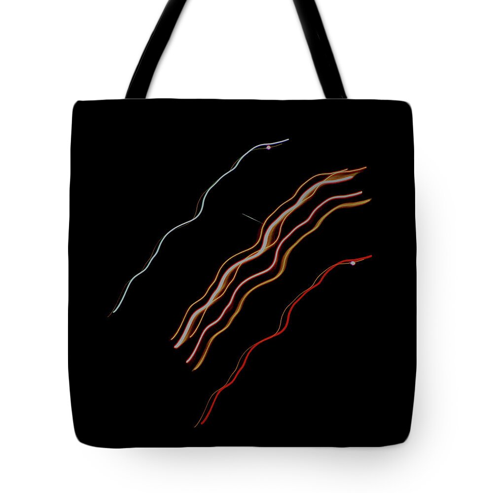 Light Tote Bag featuring the photograph Streaks of Light - Departing Flight by Christopher Reed