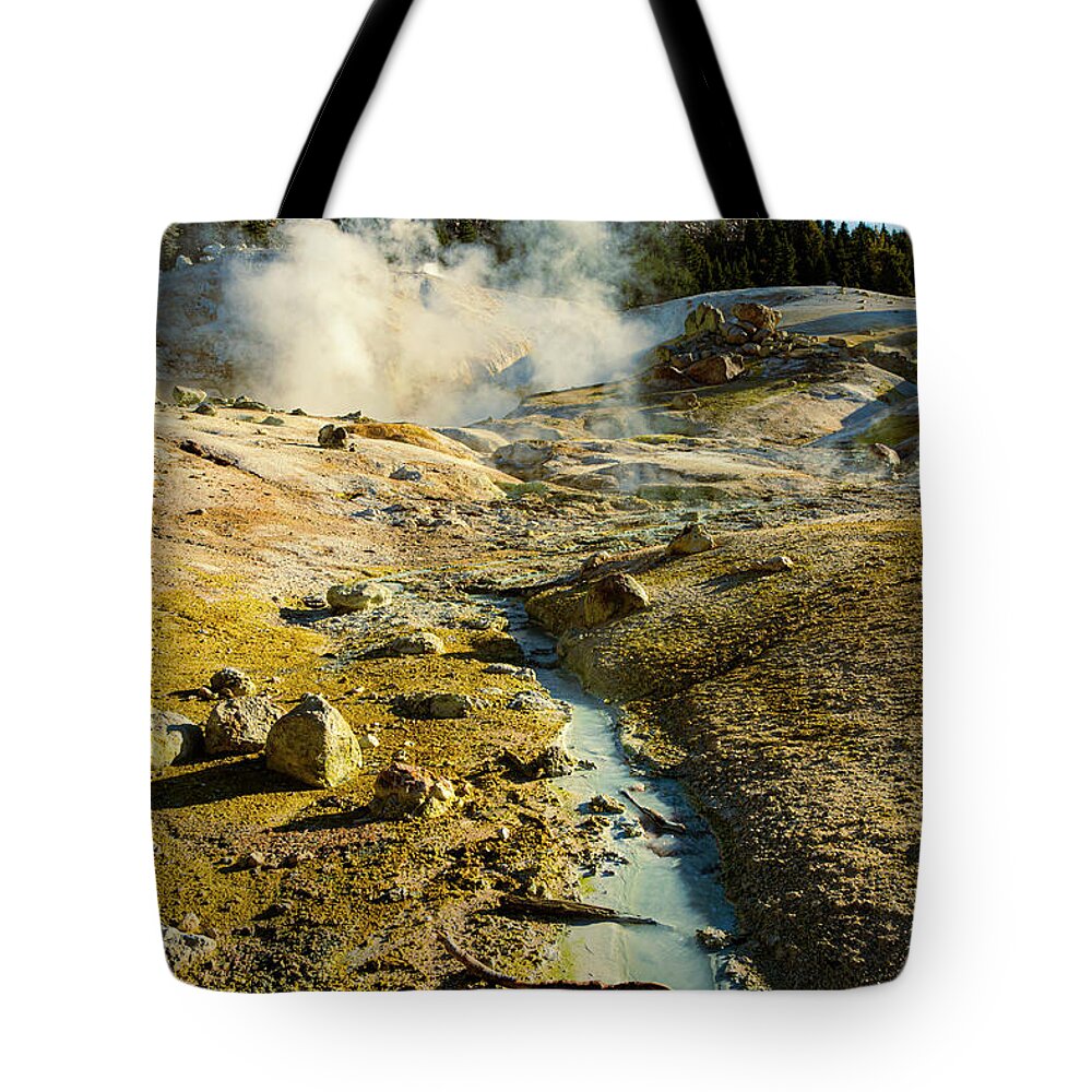 Lassen Tote Bag featuring the photograph Stream and Steam by Mike Lee