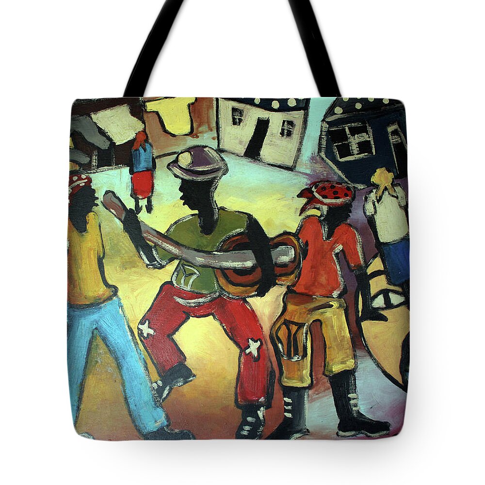  Tote Bag featuring the painting Street Band by Eli Kobeli