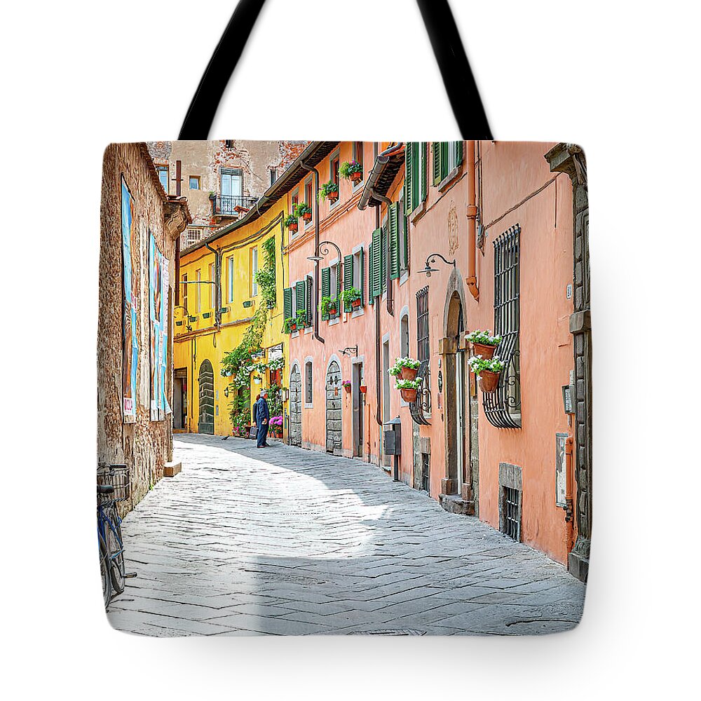 Italy Photography Tote Bag featuring the photograph Street In Lucca by Marla Brown