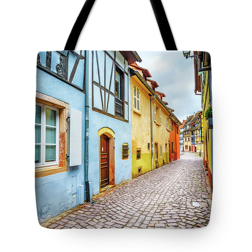 Alsace Tote Bag featuring the photograph Street of Alsace, Colmar by Stefano Orazzini