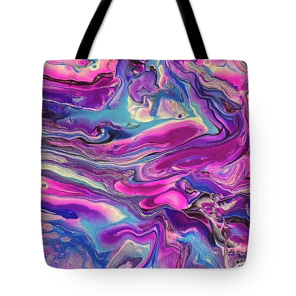 Purple Tote Bag featuring the painting Stretch by Lisa Neuman