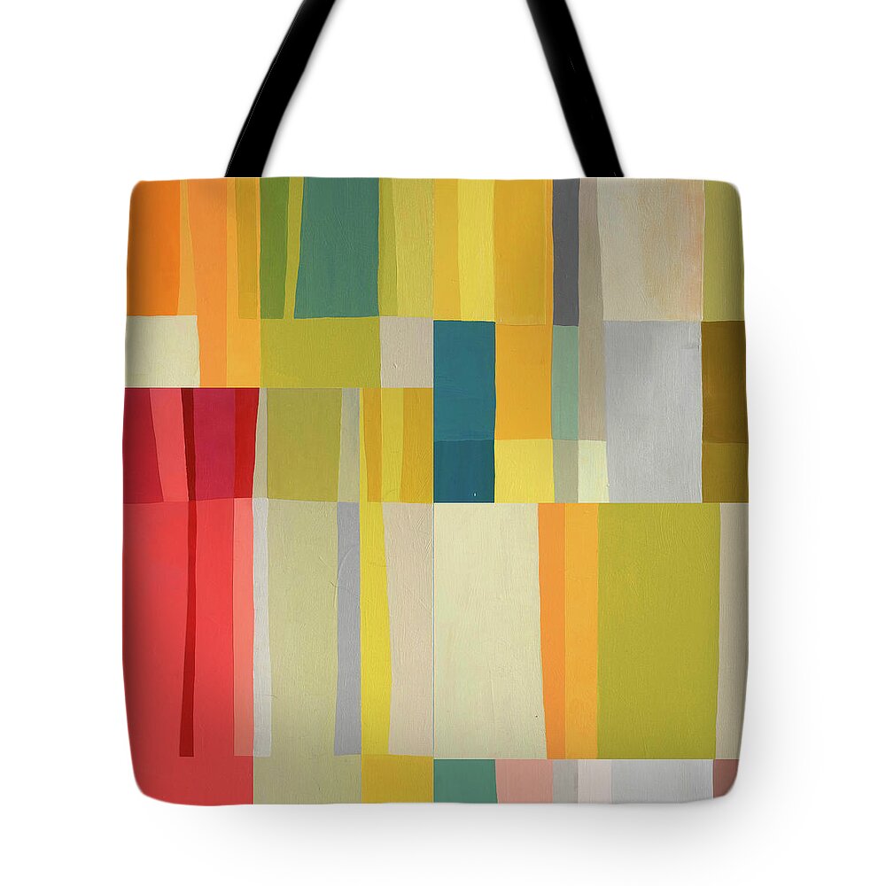 Abstract Art Tote Bag featuring the painting Stripe Composite #7 by Jane Davies