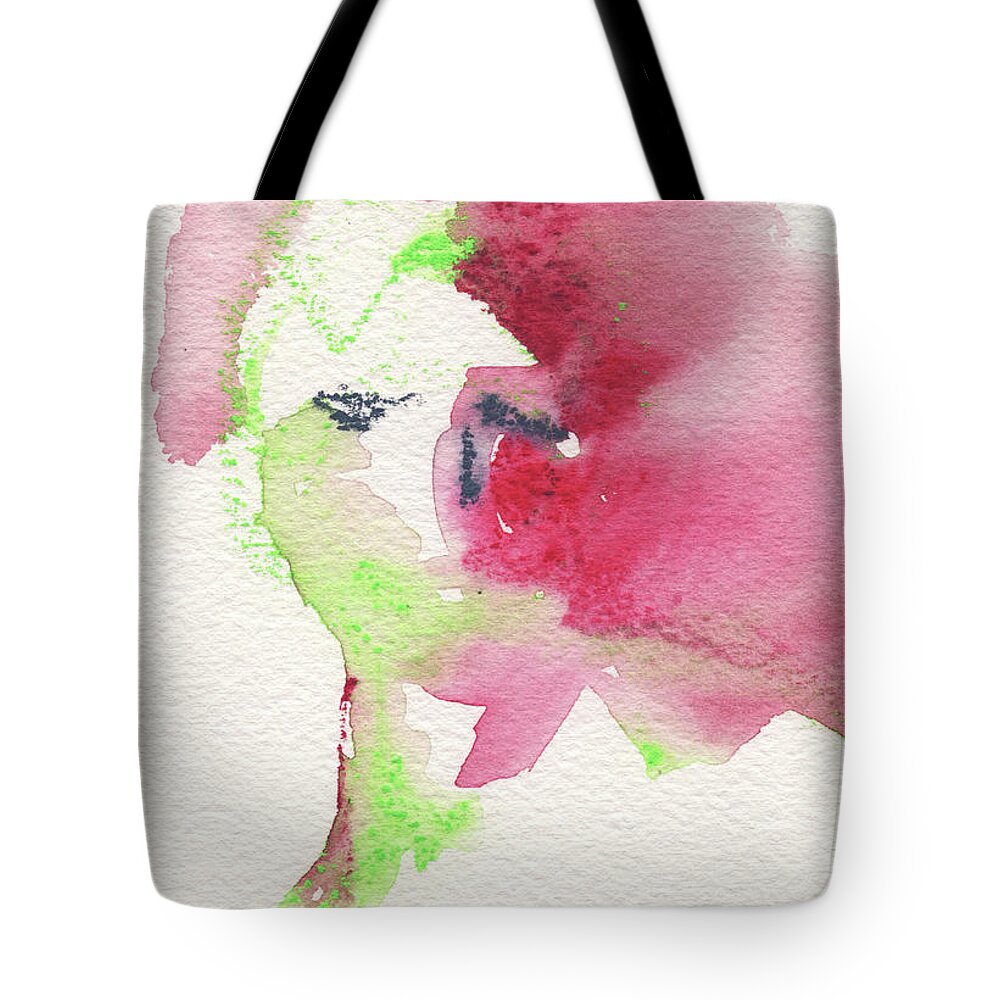 Abstract Nude Watercolour Tote Bag featuring the painting Studio Nude V Detail by Roxanne Dyer