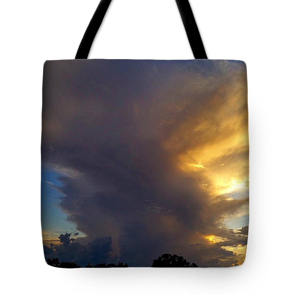 Weather Tote Bag featuring the photograph Stunning Sunmer Thunderstorm by Ally White