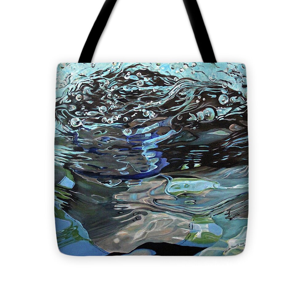 Underwater Tote Bag featuring the painting Submerged by Linda Queally