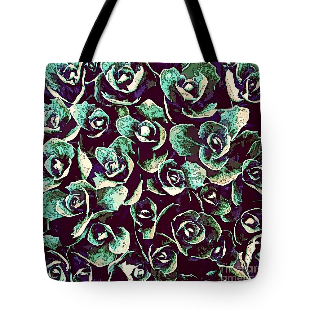 Plants Tote Bag featuring the digital art Succulent Plant Leaves by Phil Perkins
