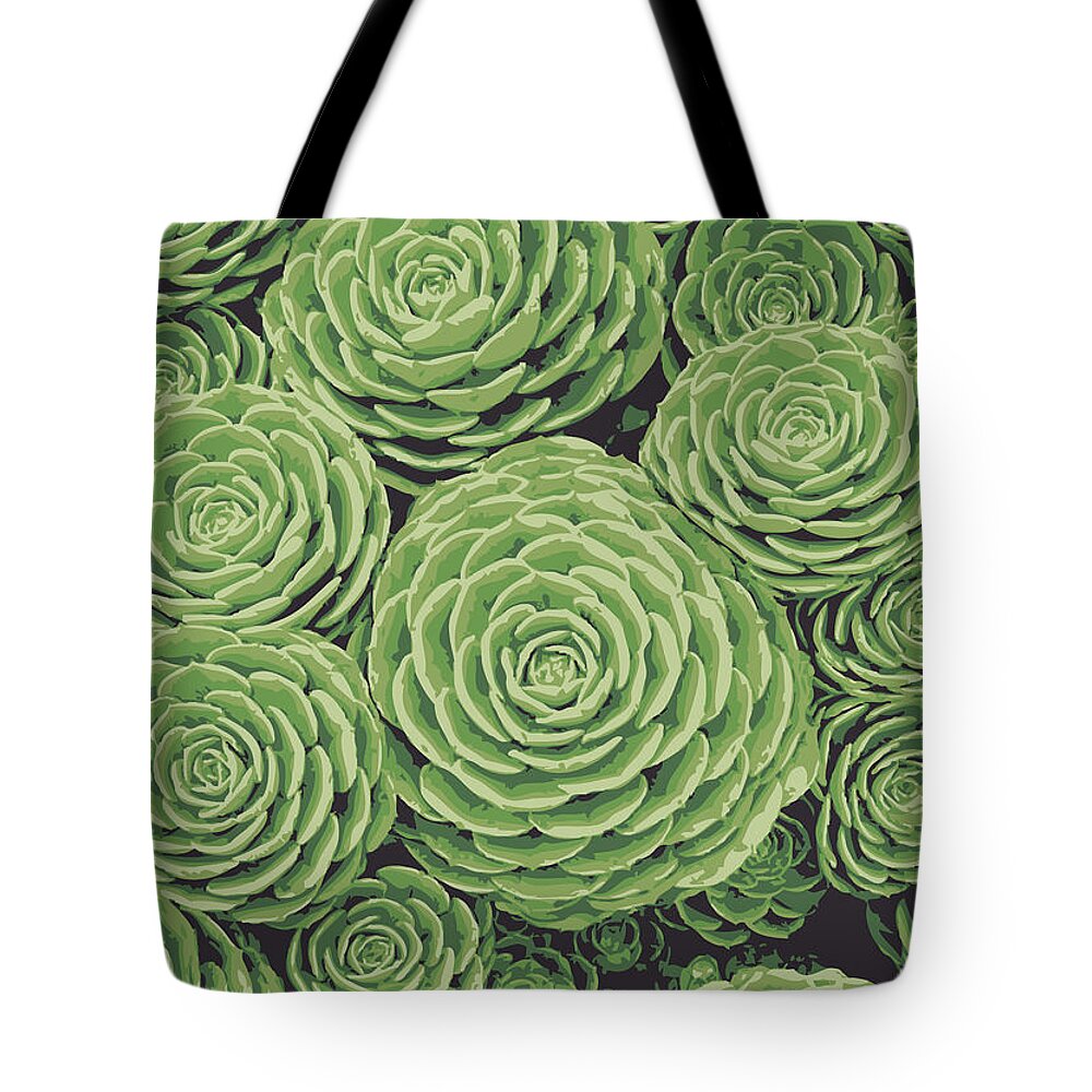 Succulents Tote Bag featuring the digital art Succulents by Eclectic at Heart