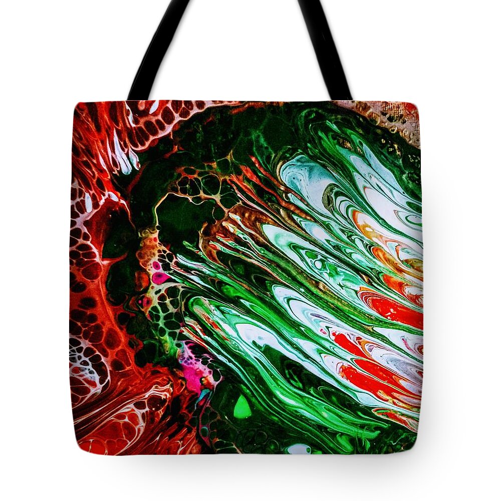 Pulled Tote Bag featuring the painting Sucked In by Anna Adams
