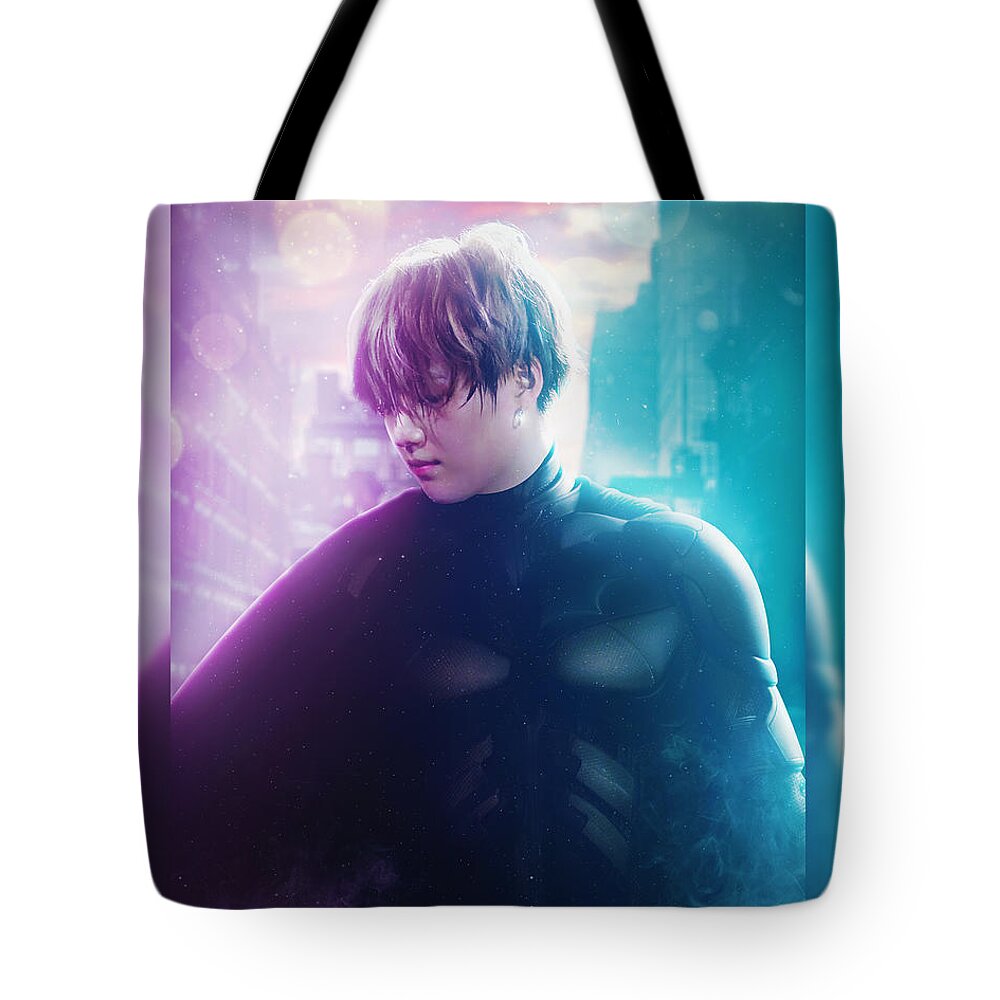 KPOP BTS Bangtan Boy Galaxy Drawstring Bag Travel Bag Handbag Tote Bag  Purse BTS Merchandise (Blue)