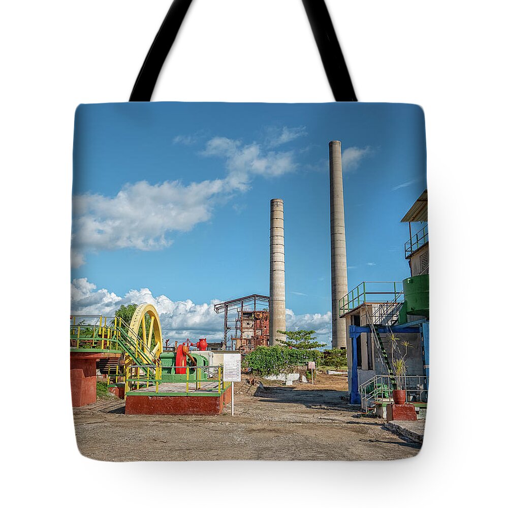 Sky Tote Bag featuring the photograph Sugar Factory by Uri Baruch