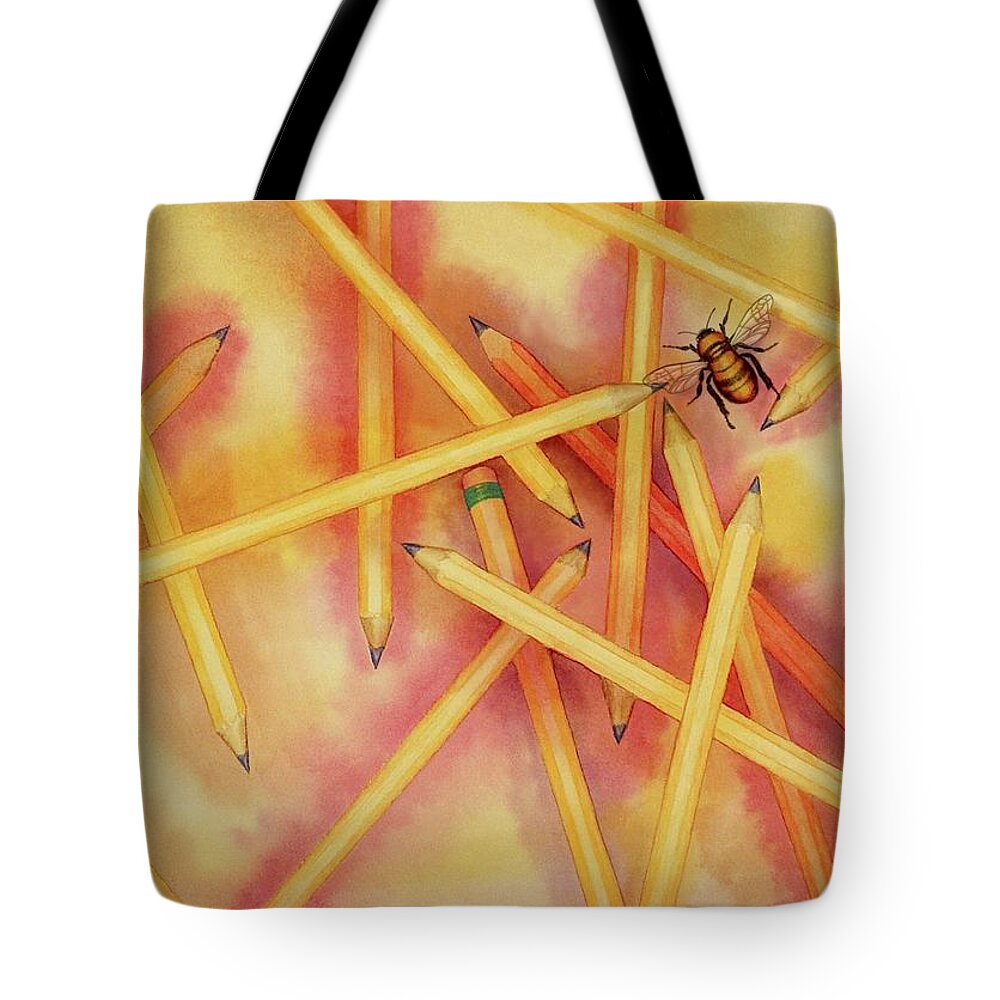 Kim Mcclinton Tote Bag featuring the painting Summer Bee Gone by Kim McClinton
