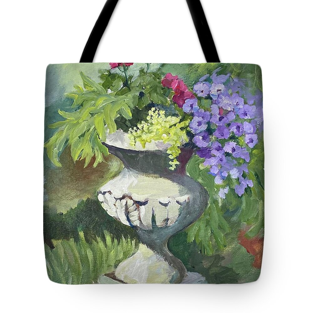 Garden Tote Bag featuring the painting Summer Bloom by Mafalda Cento