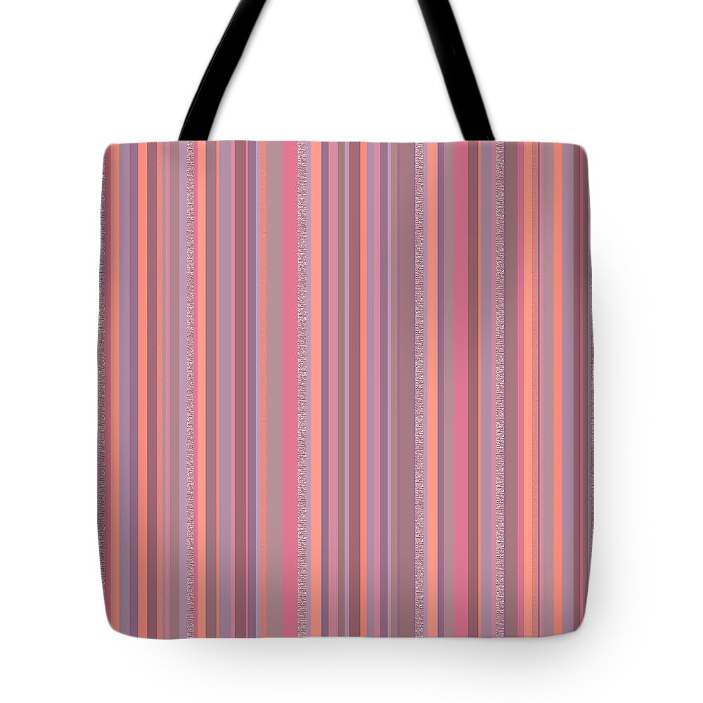 Summer Breeze-soft Pink And Purple Stripes Tote Bag featuring the digital art Summer Breeze - Soft Pink and Purple Stripes by Val Arie