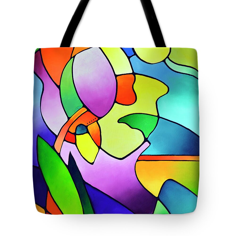 Summer Dream Tote Bag featuring the painting Summer Dream, Canvas Three by Sally Trace