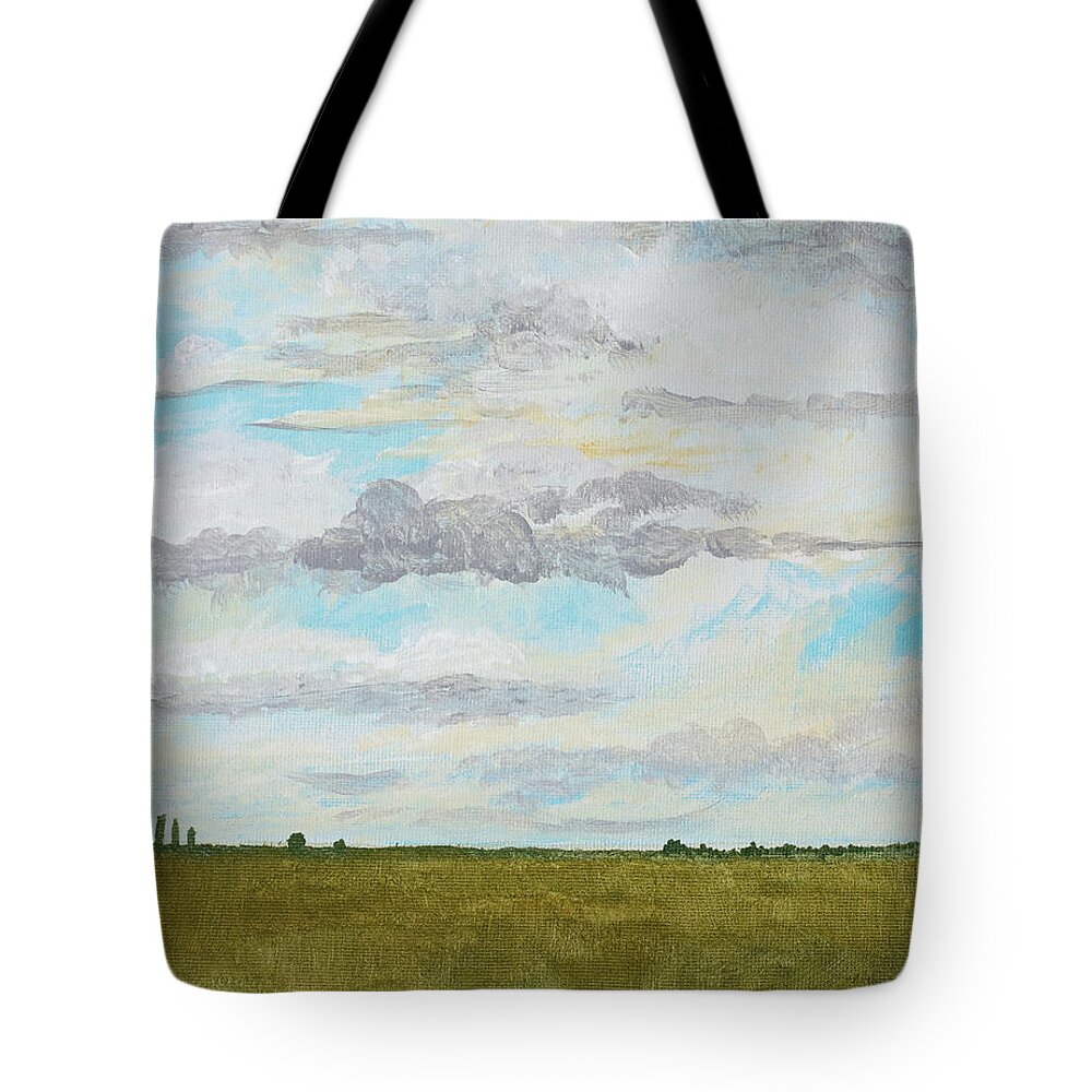 Summer Field By Norma Appleton Tote Bag featuring the painting Summer Field by Norma Appleton