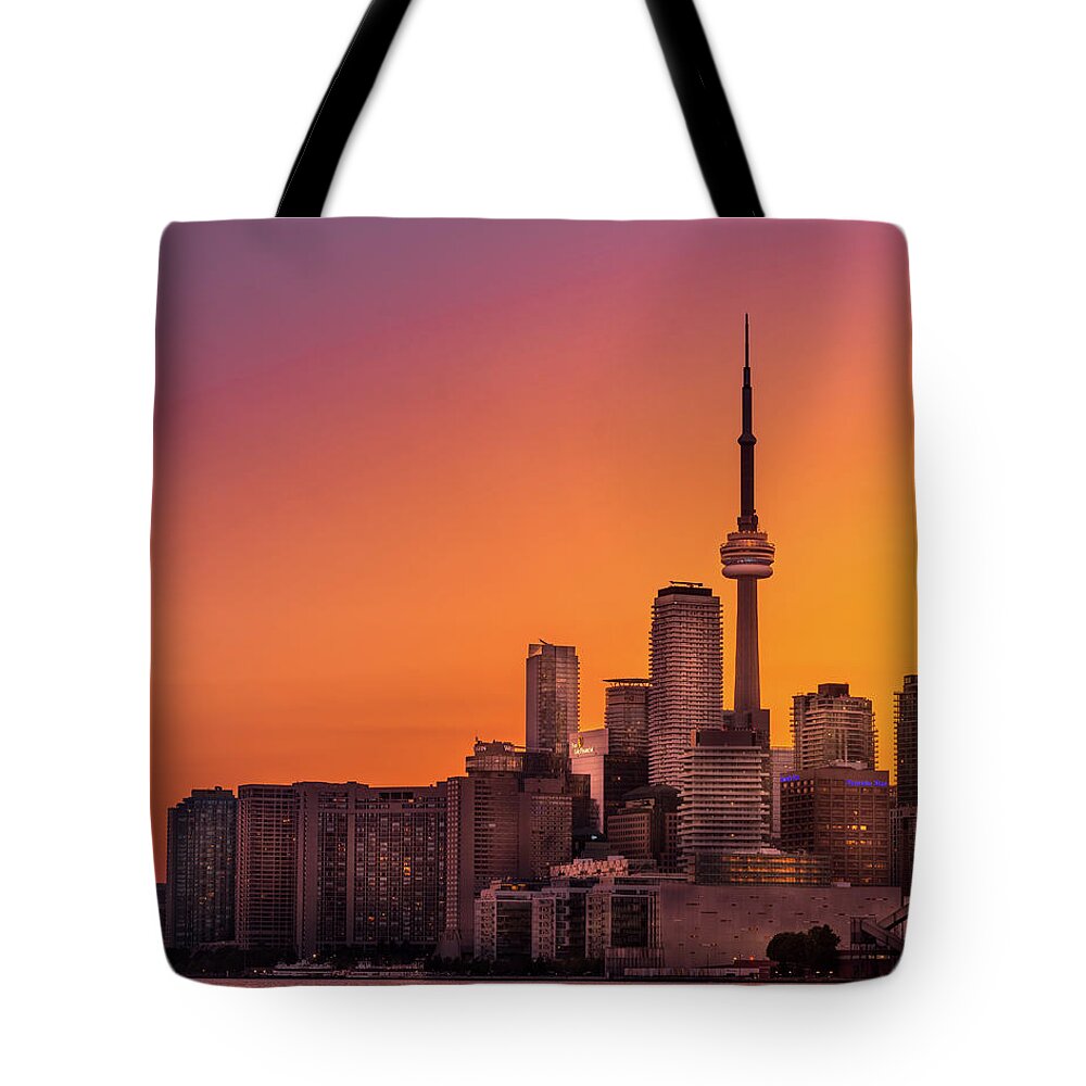 Cn Tower Tote Bag featuring the photograph Summer in the City by Dee Potter