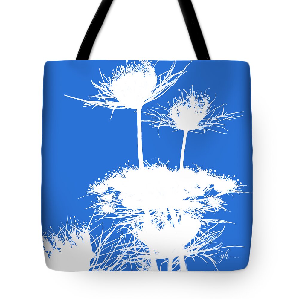 Wildflower Tote Bag featuring the digital art Summer Lace Silhouette by Gina Harrison