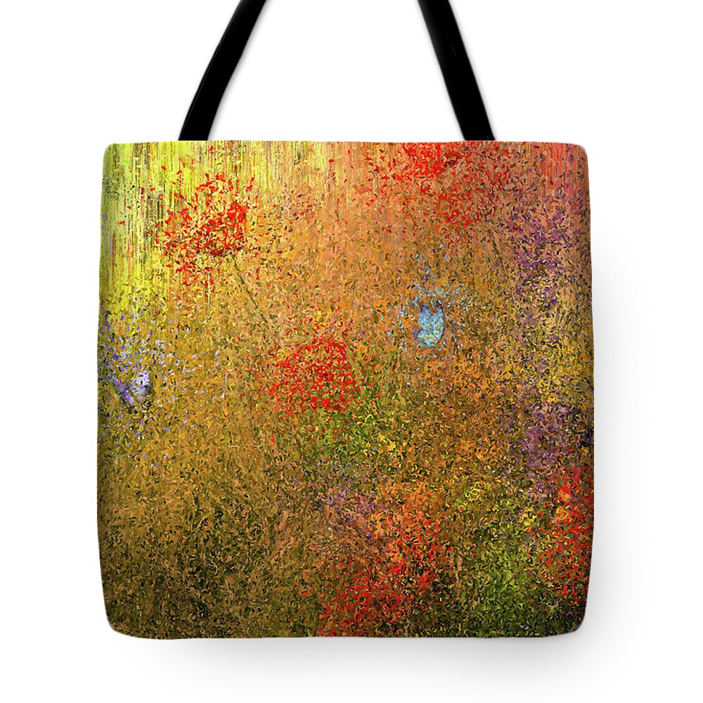 Meadow Tote Bag featuring the painting Summer Meadow by Alex Mir
