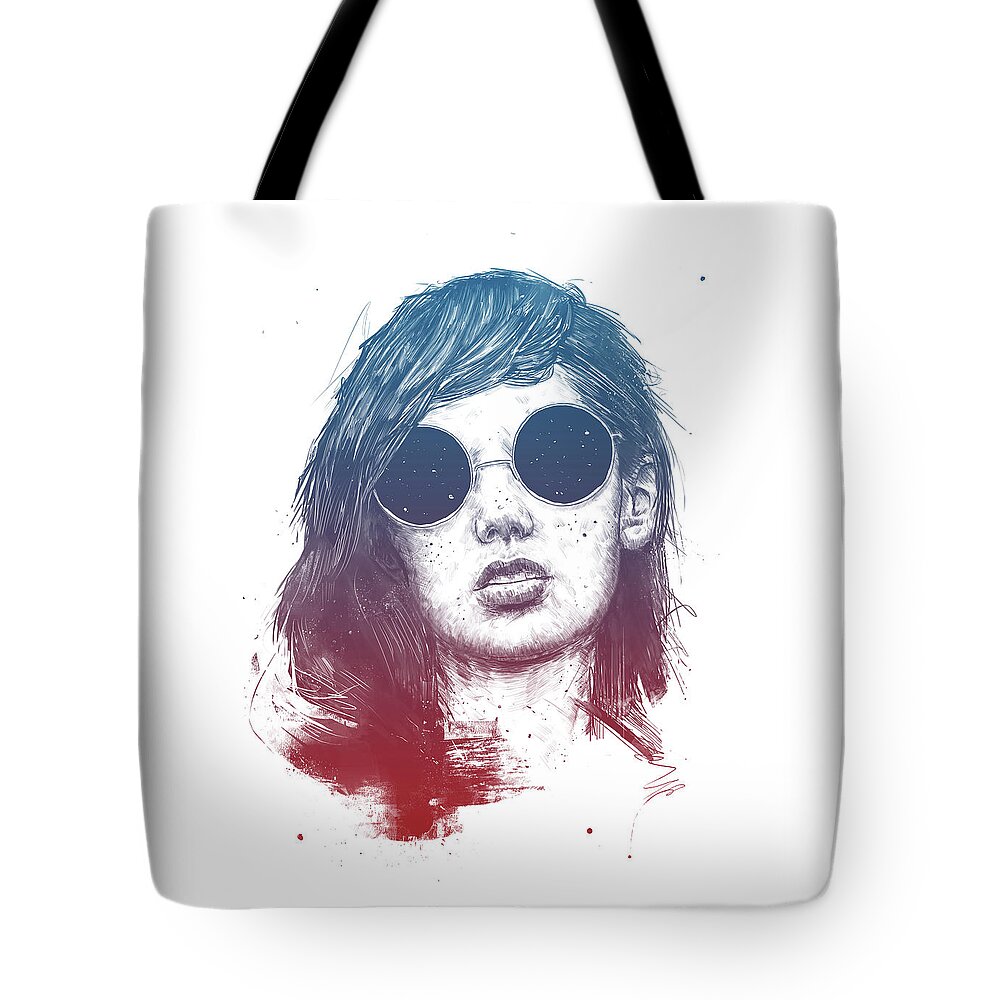 Summer Tote Bag featuring the drawing Summer Nights by Balazs Solti