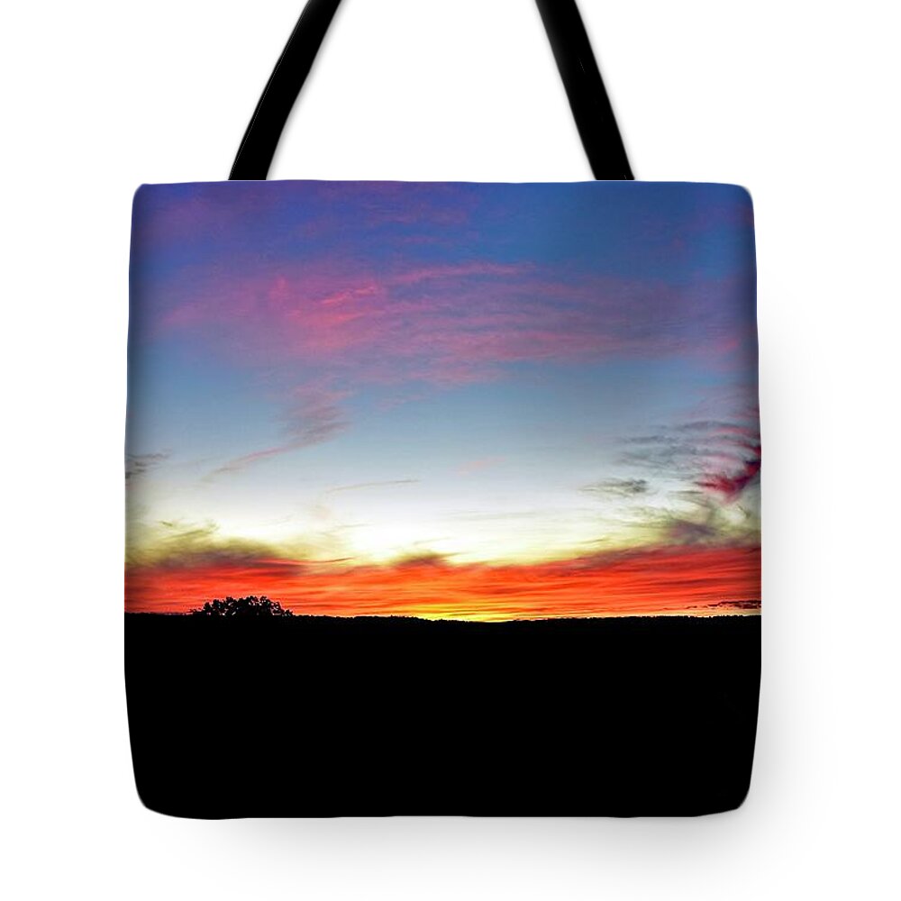 Sunset Tote Bag featuring the photograph Summer sunset in Shrewsbury, MA by Monika Salvan