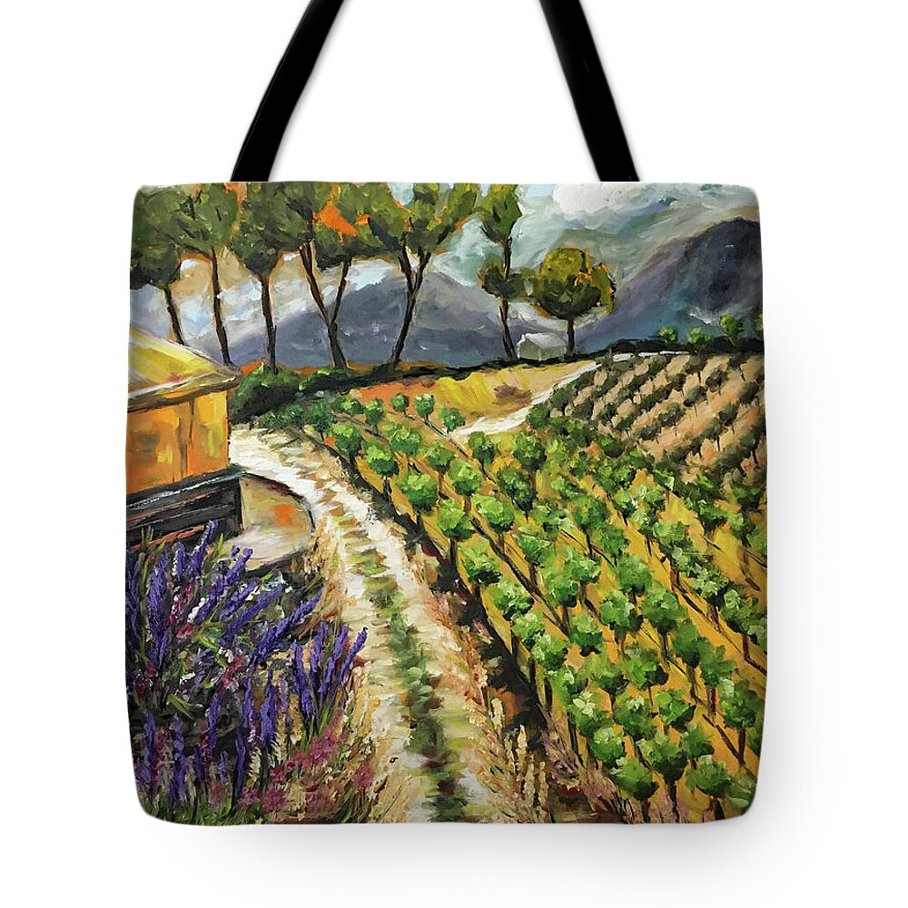 Temecula Tote Bag featuring the painting Summer Vines by Roxy Rich