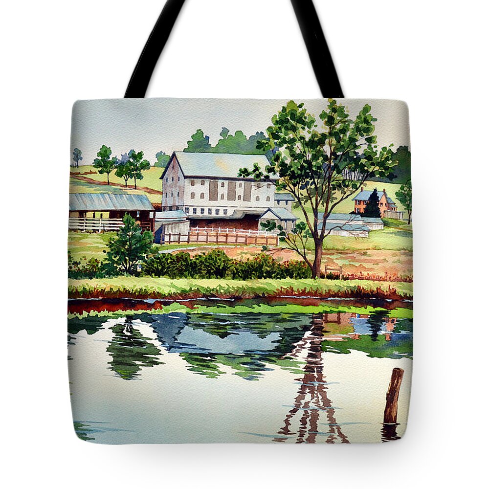 Farm Tote Bag featuring the painting Summer's Last Morning by Mick Williams