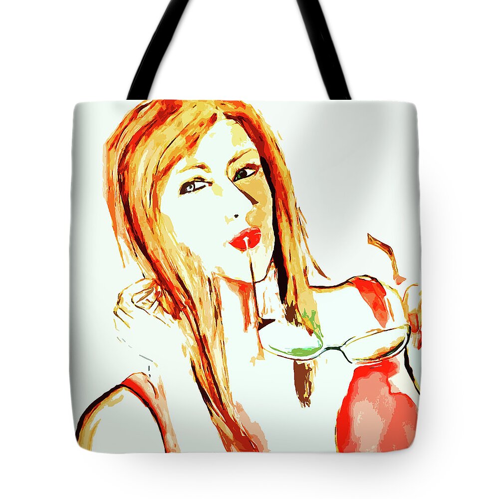 Portraiture Tote Bag featuring the painting Summertime Heatwave Portraiture by Lisa Kaiser