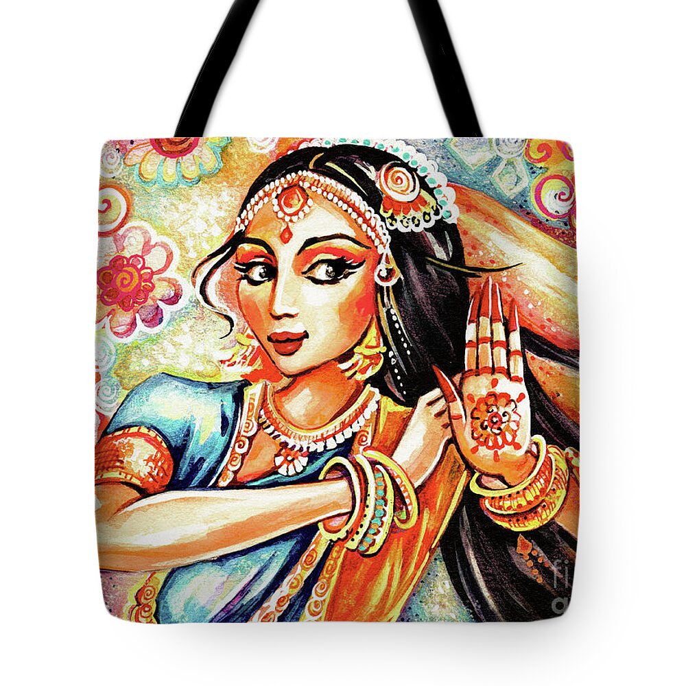 Indian Woman Tote Bag featuring the painting Sun Ray Dance by Eva Campbell