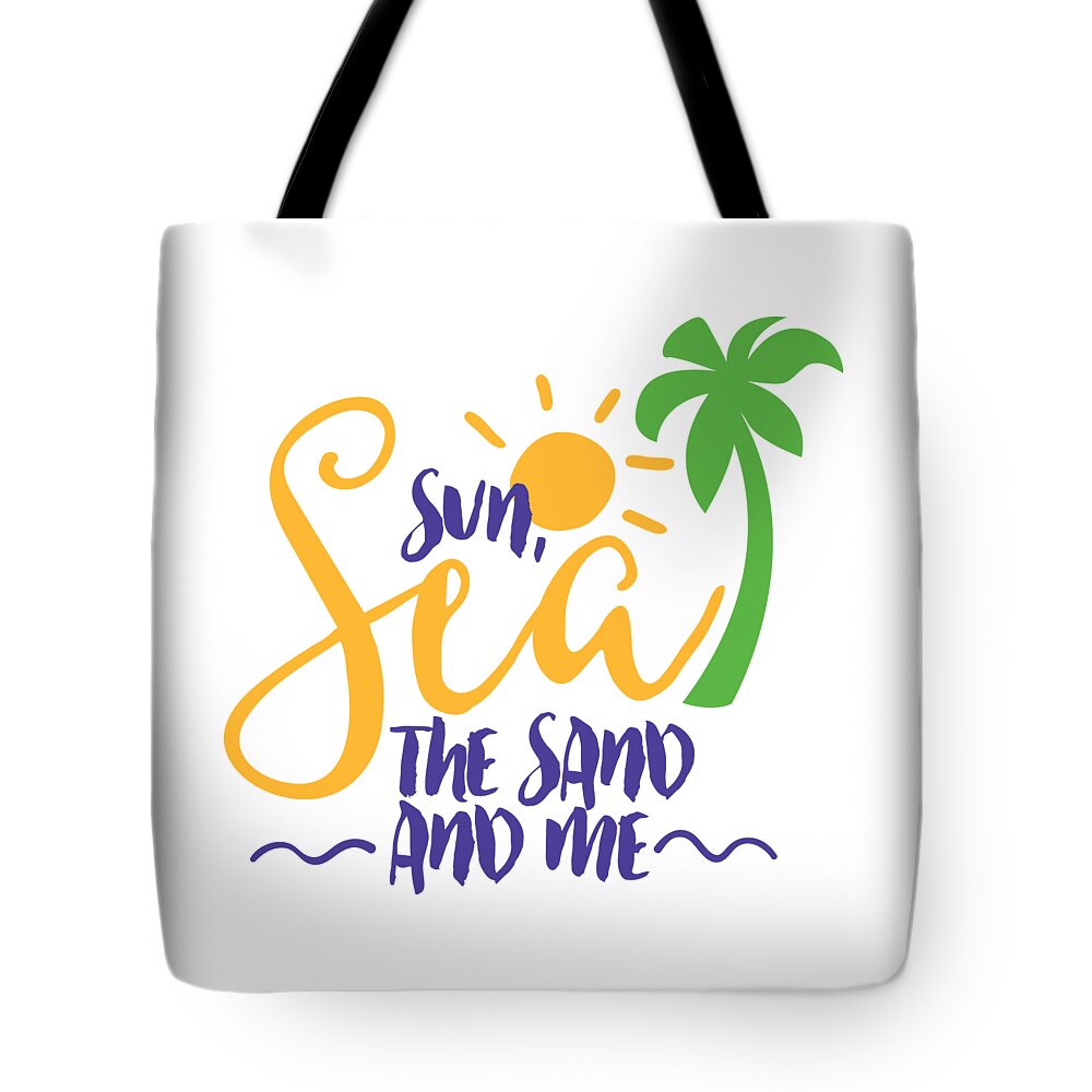 Beach Tote Bag featuring the digital art Sun Sea The Sand And Me by Jacob Zelazny
