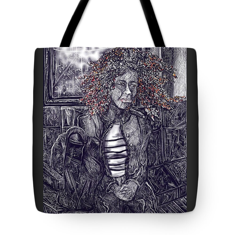 Digital Drawing Tote Bag featuring the digital art Sunday by Angela Weddle