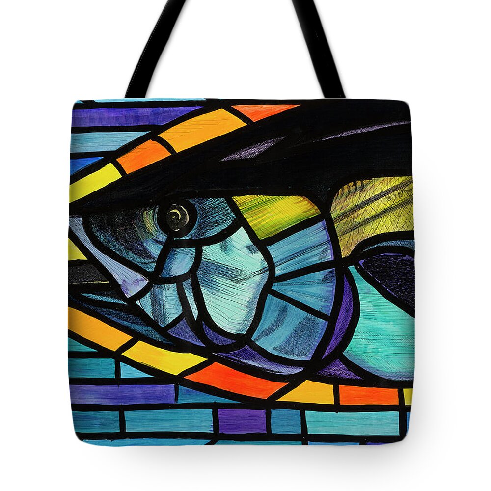 Tuna Tote Bag featuring the painting Sunday Morning Tuna by Steve Shaw